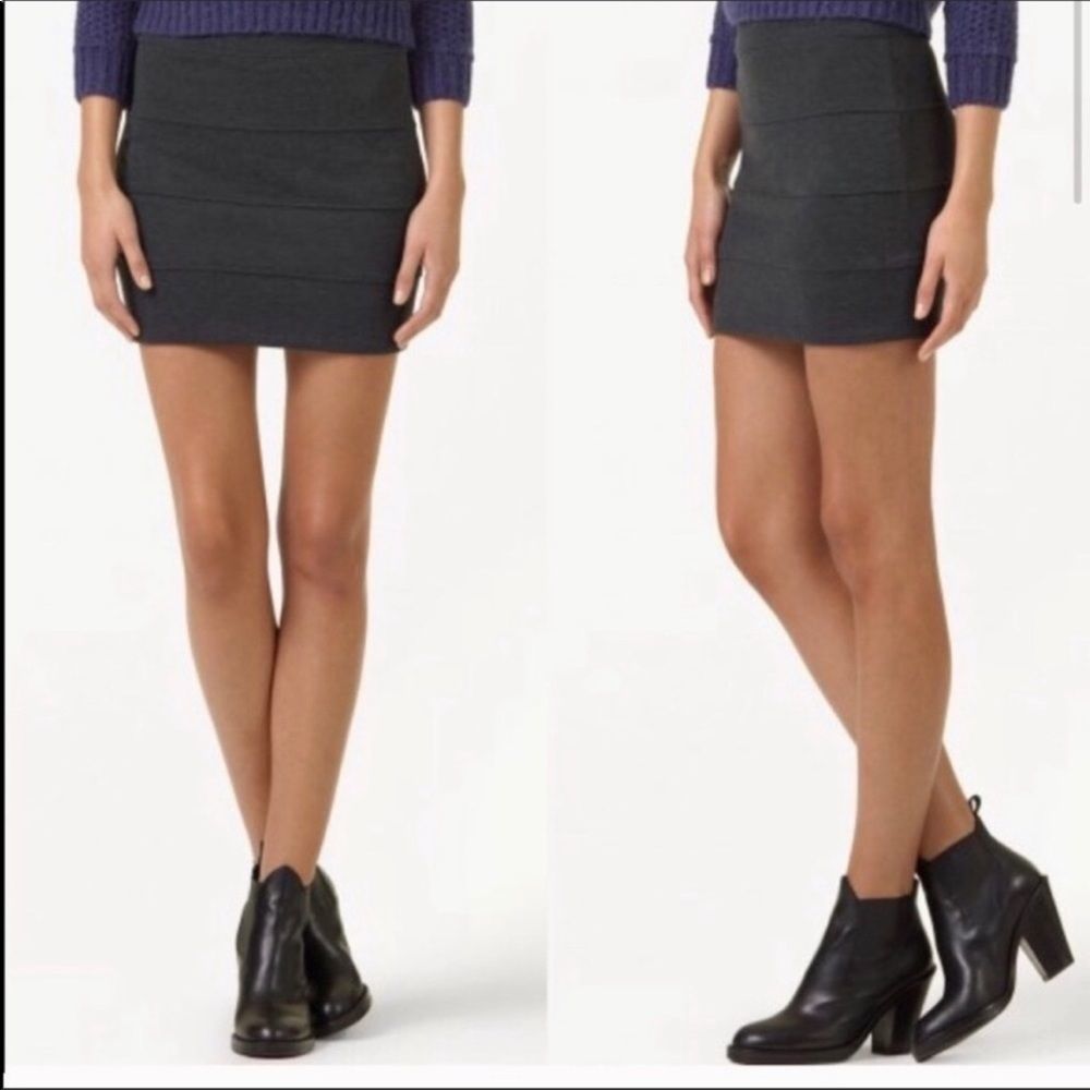 Aritzia Talula Gina Mini Skirt 8 Dark Gray